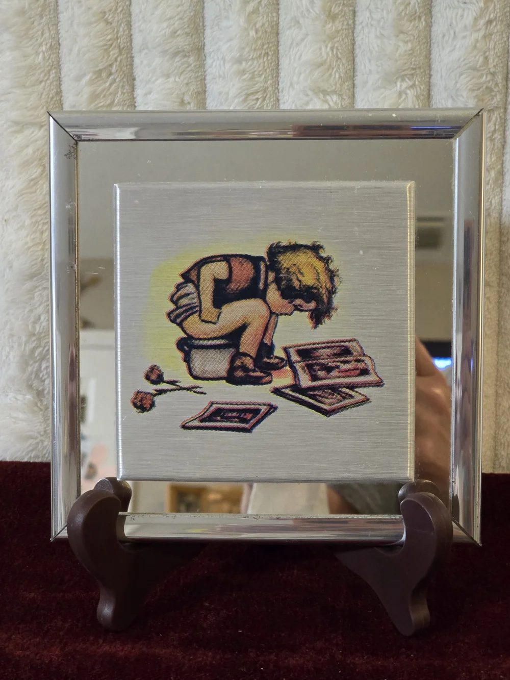 Vintage Metalco Industries Mirror Framed Art Georges Redon Business Is Business